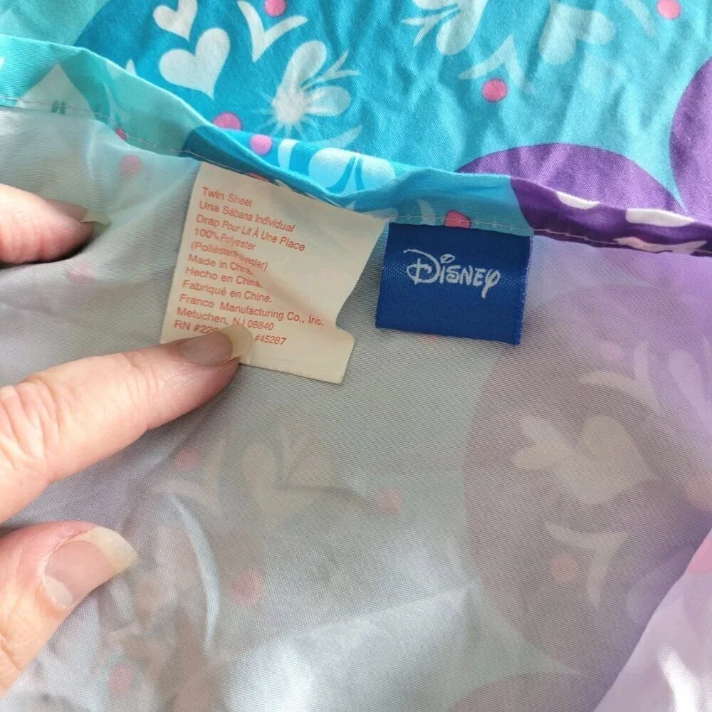 Disney Frozen Flat Sheet Set Of 2 Youth Twin Anna Elsa Pink Purple Kids Bedding